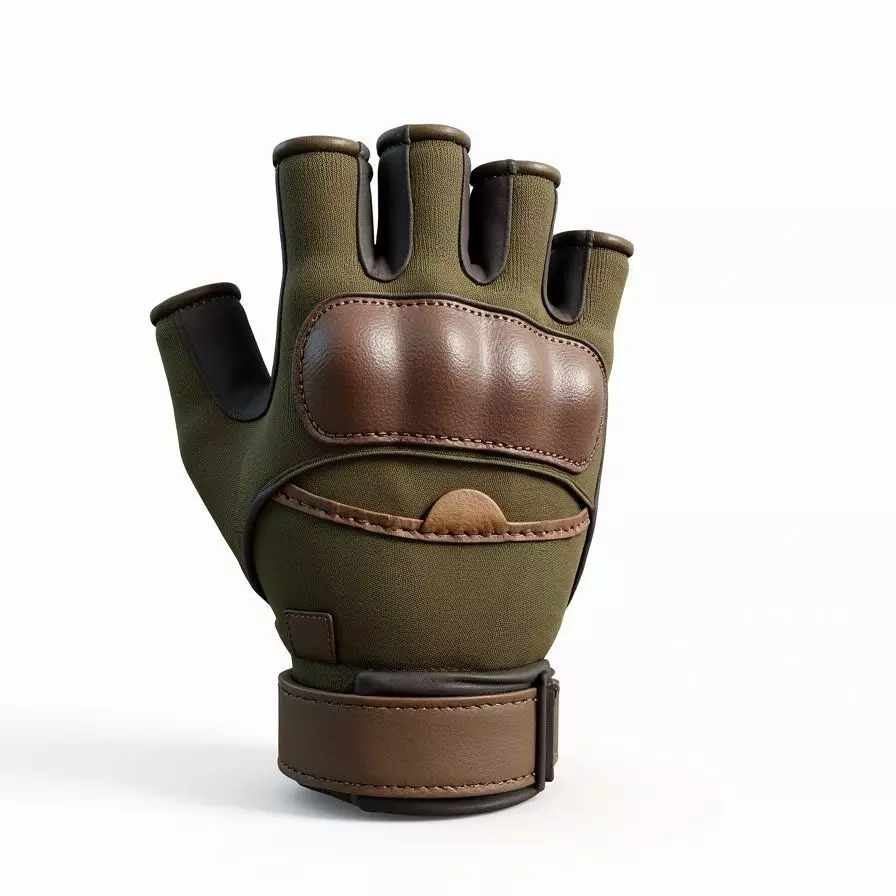 Tactical Fingerless Glove 3D Model Military Gear Low-poly 3D model_0