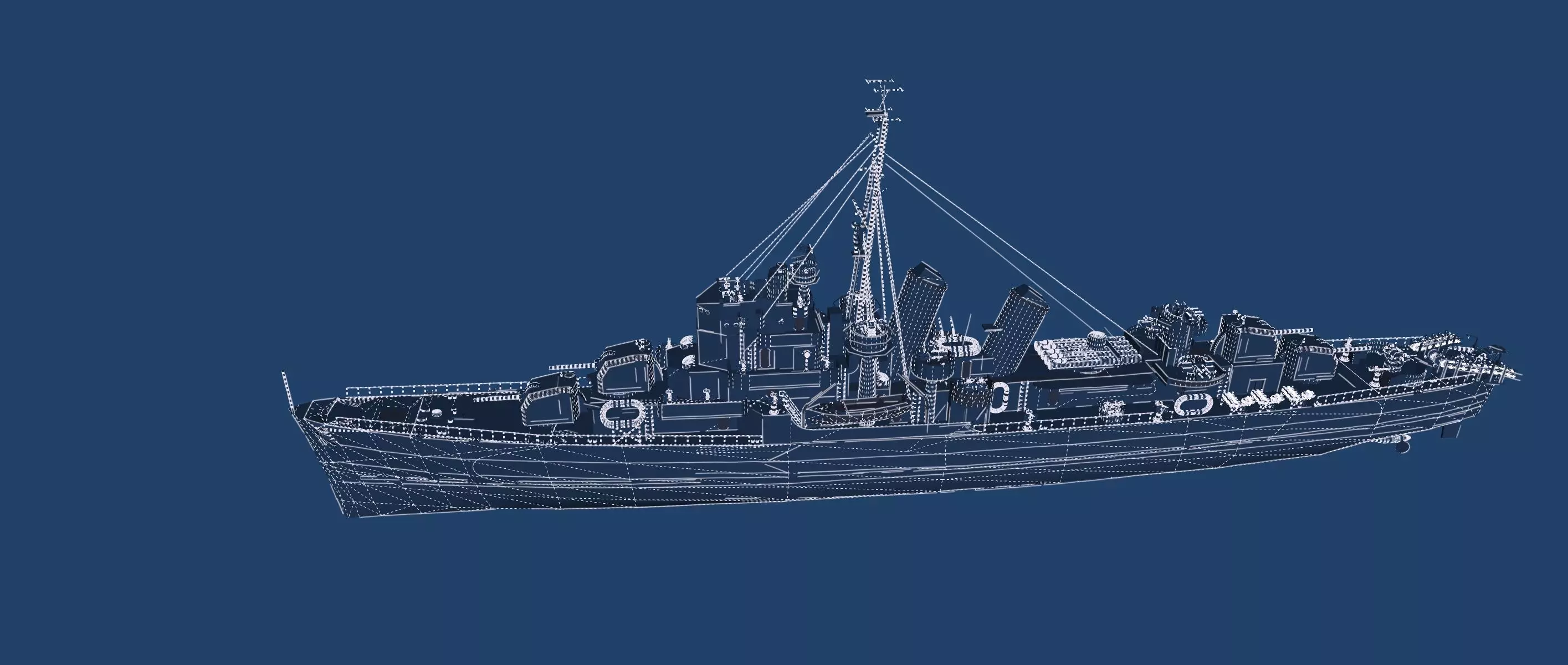 WW2 US NAVY ESCORT DESTROYER SS PHLADELFIA 3D model_47