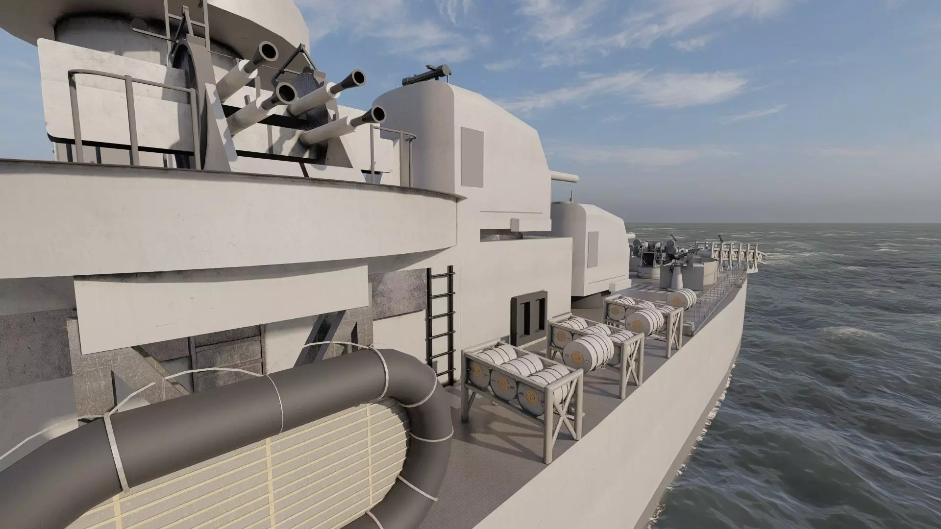 WW2 US NAVY ESCORT DESTROYER SS PHLADELFIA 3D model_35