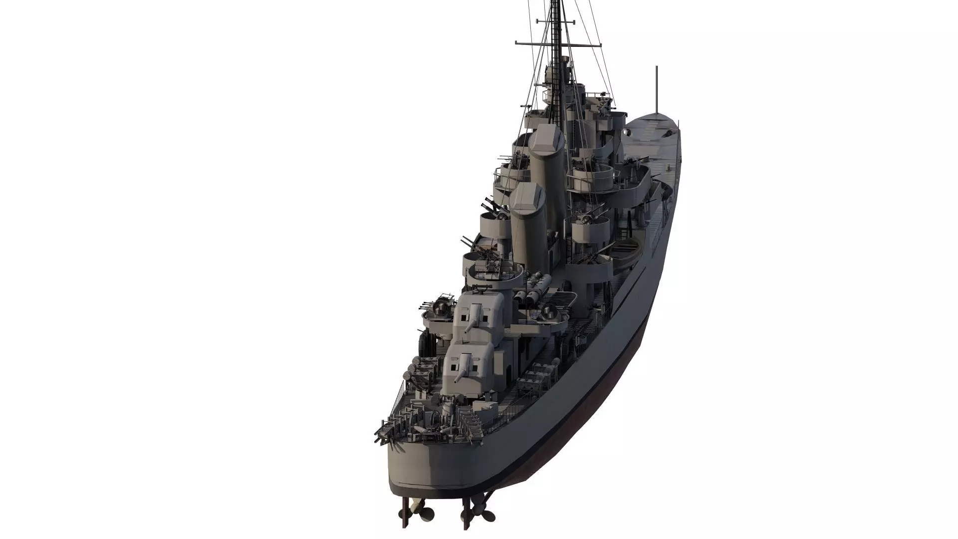 WW2 US NAVY ESCORT DESTROYER SS PHLADELFIA 3D model_6