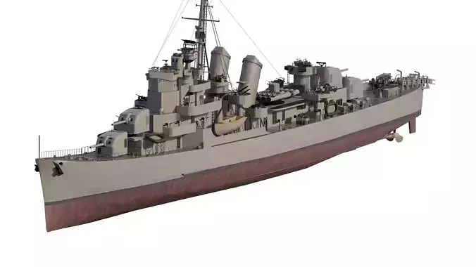 WW2 US NAVY ESCORT DESTROYER SS PHLADELFIA 3D model