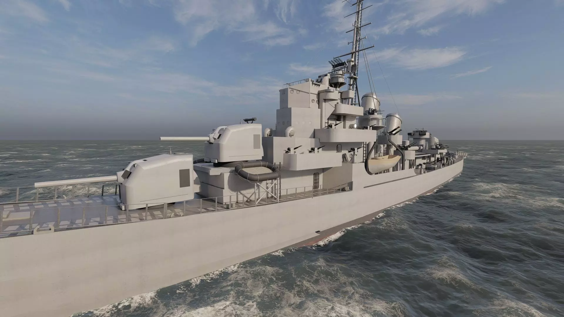 WW2 US NAVY ESCORT DESTROYER SS PHLADELFIA 3D model_9