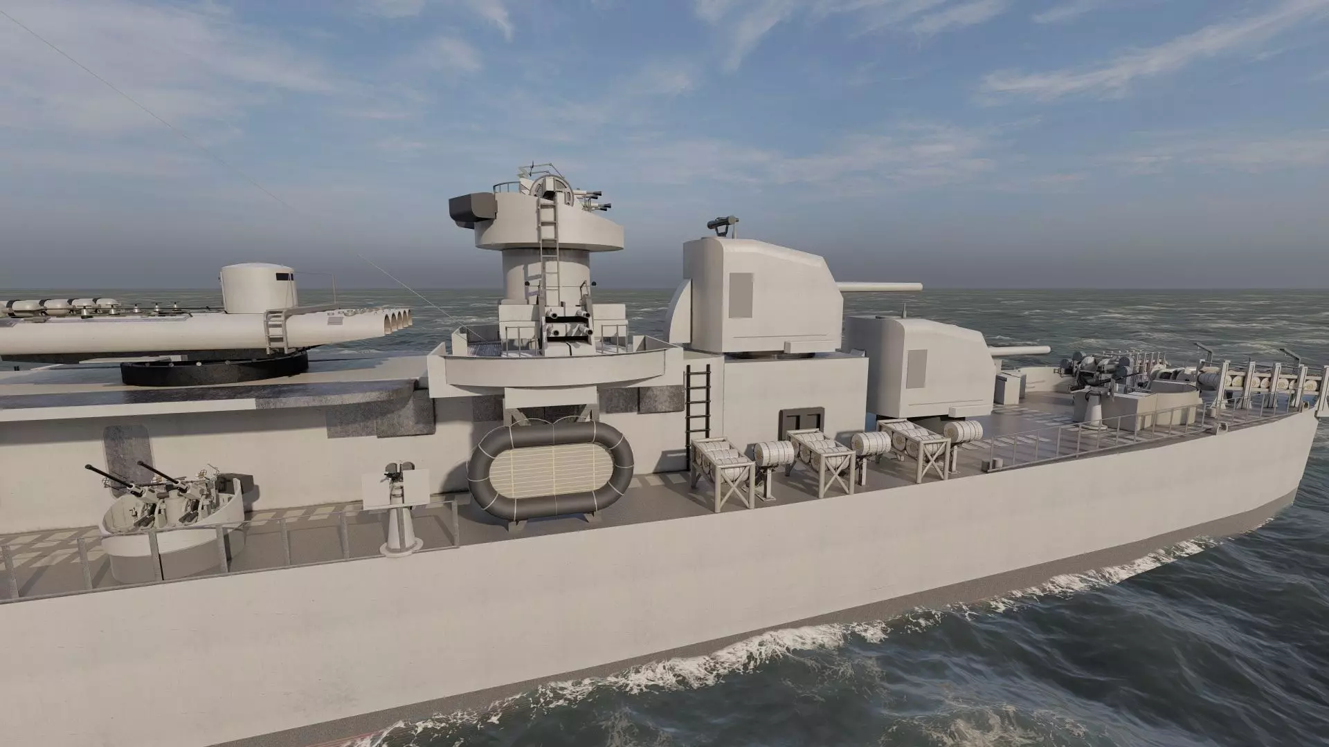 WW2 US NAVY ESCORT DESTROYER SS PHLADELFIA 3D model_13