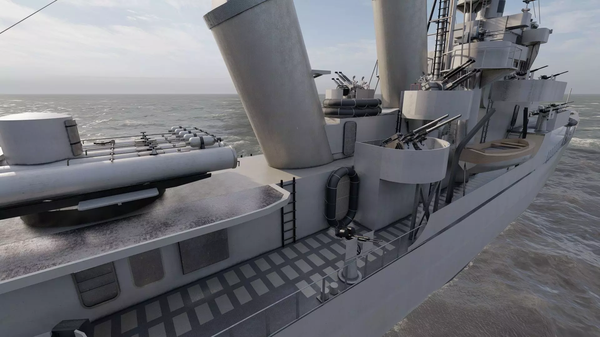 WW2 US NAVY ESCORT DESTROYER SS PHLADELFIA 3D model_21