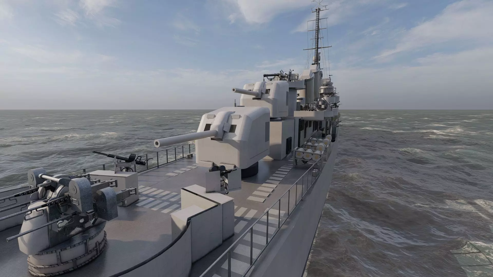 WW2 US NAVY ESCORT DESTROYER SS PHLADELFIA 3D model_17