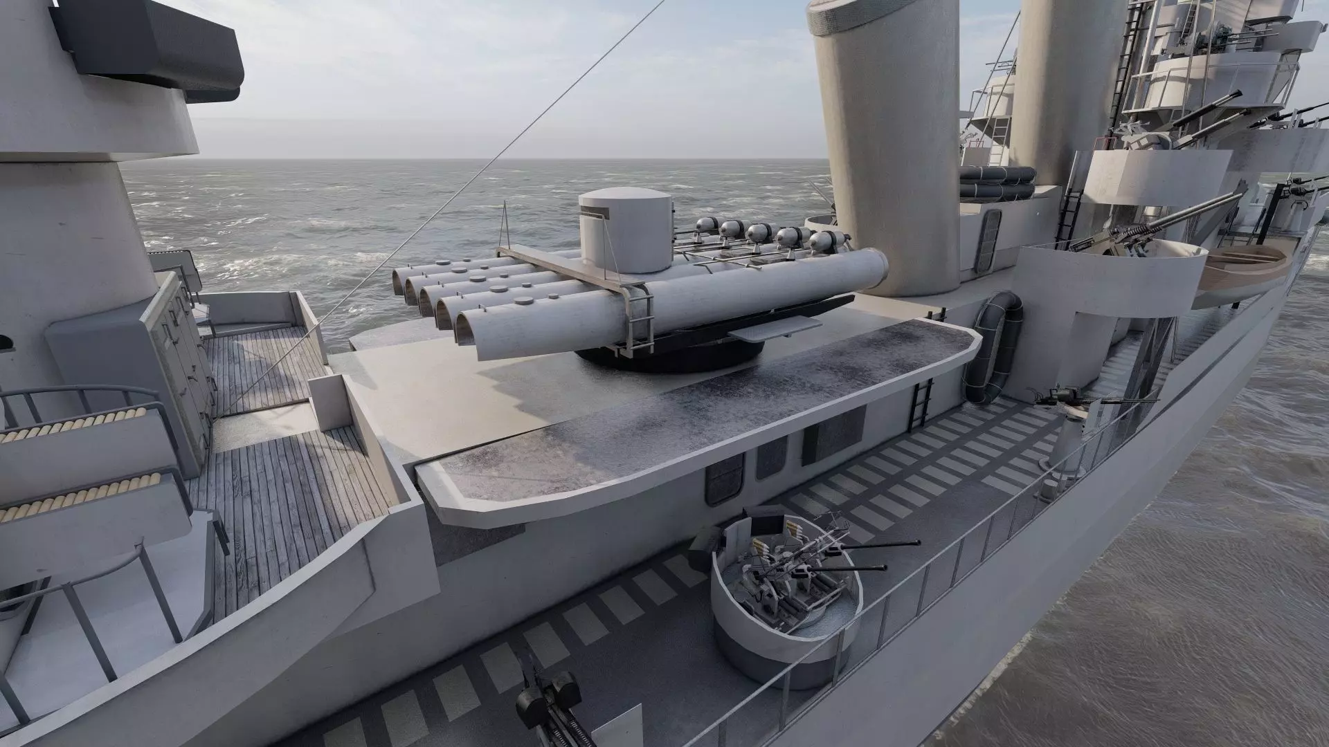 WW2 US NAVY ESCORT DESTROYER SS PHLADELFIA 3D model_20