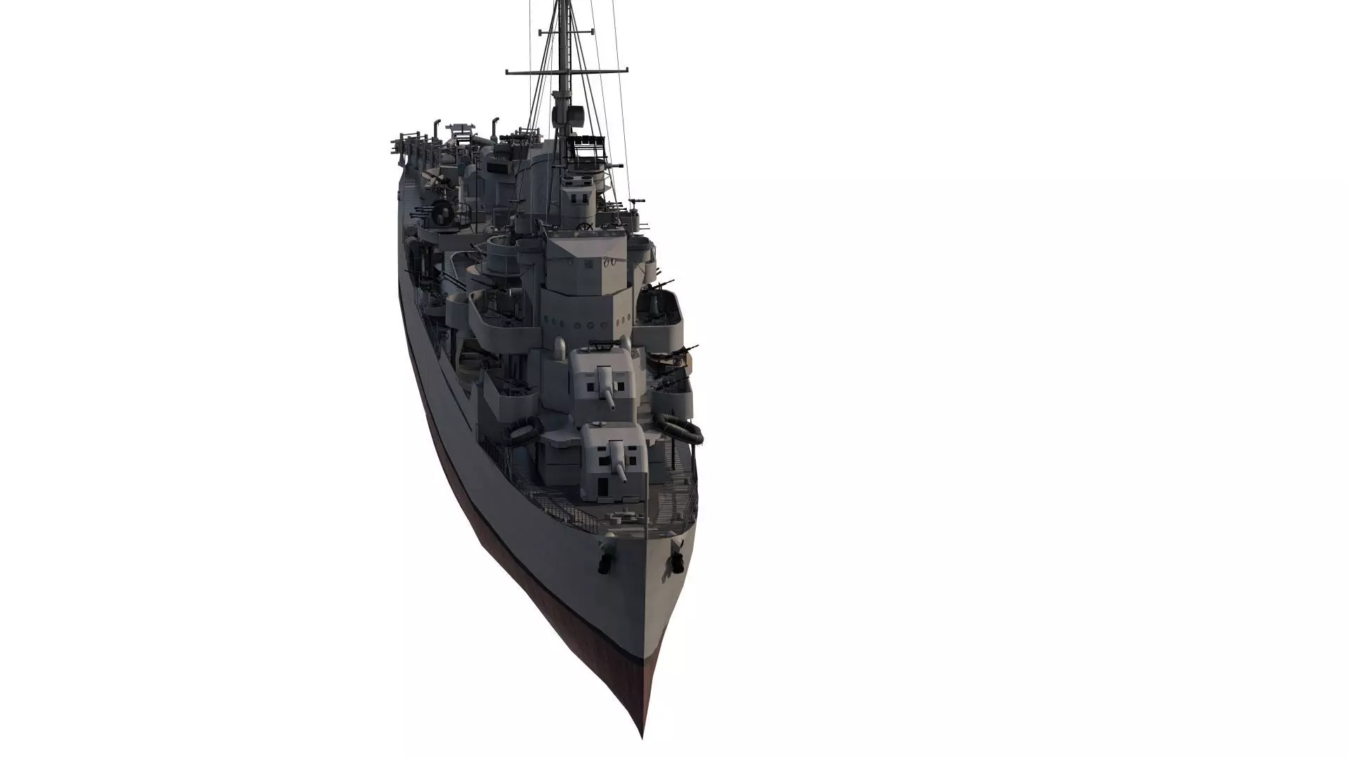 WW2 US NAVY ESCORT DESTROYER SS PHLADELFIA 3D model_2