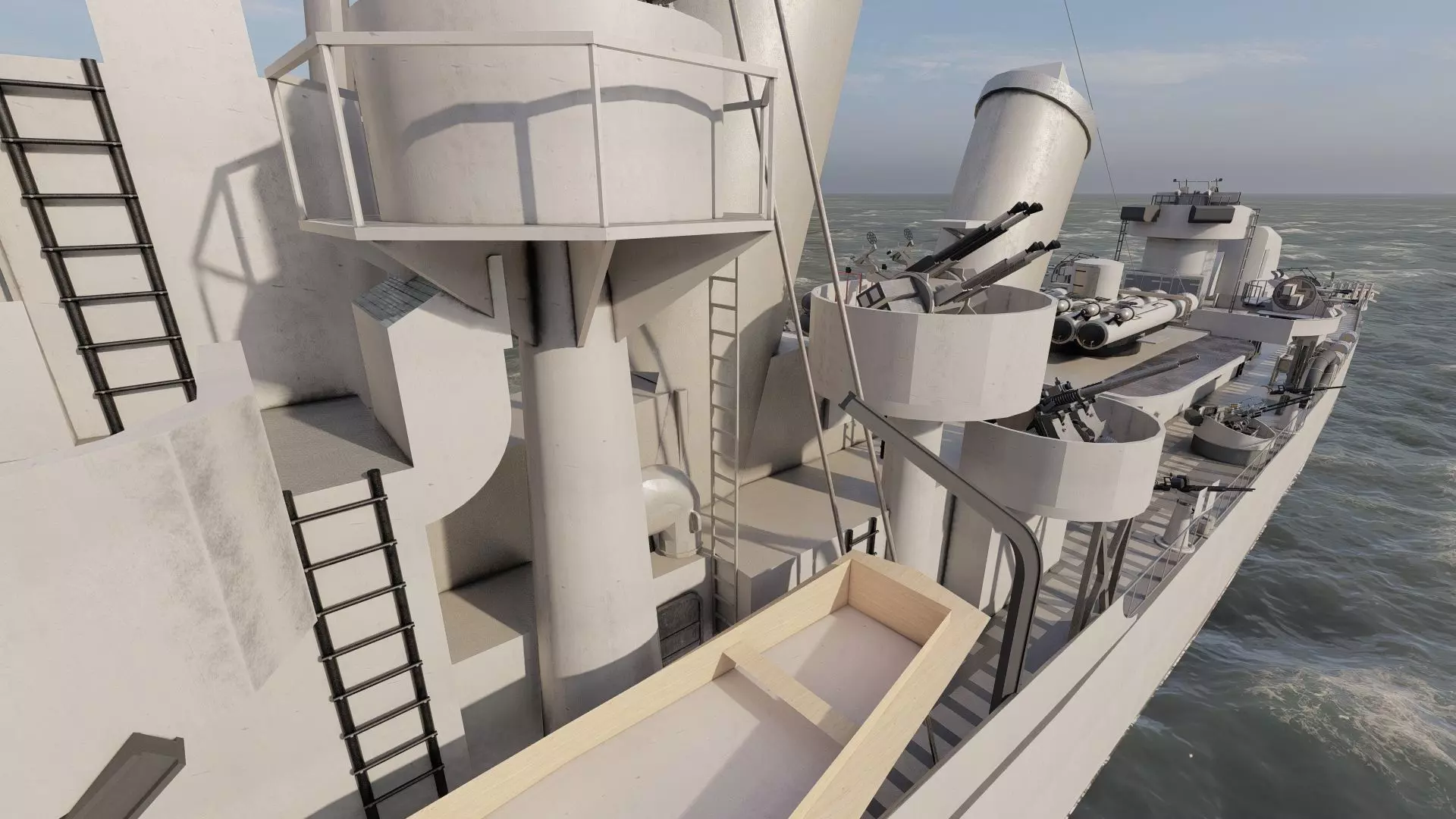 WW2 US NAVY ESCORT DESTROYER SS PHLADELFIA 3D model_32