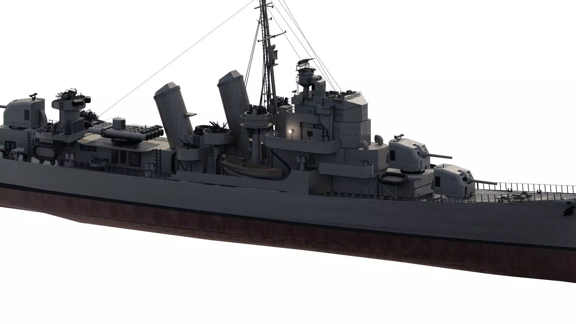 WW2 US NAVY ESCORT DESTROYER SS PHLADELFIA 3D model_4