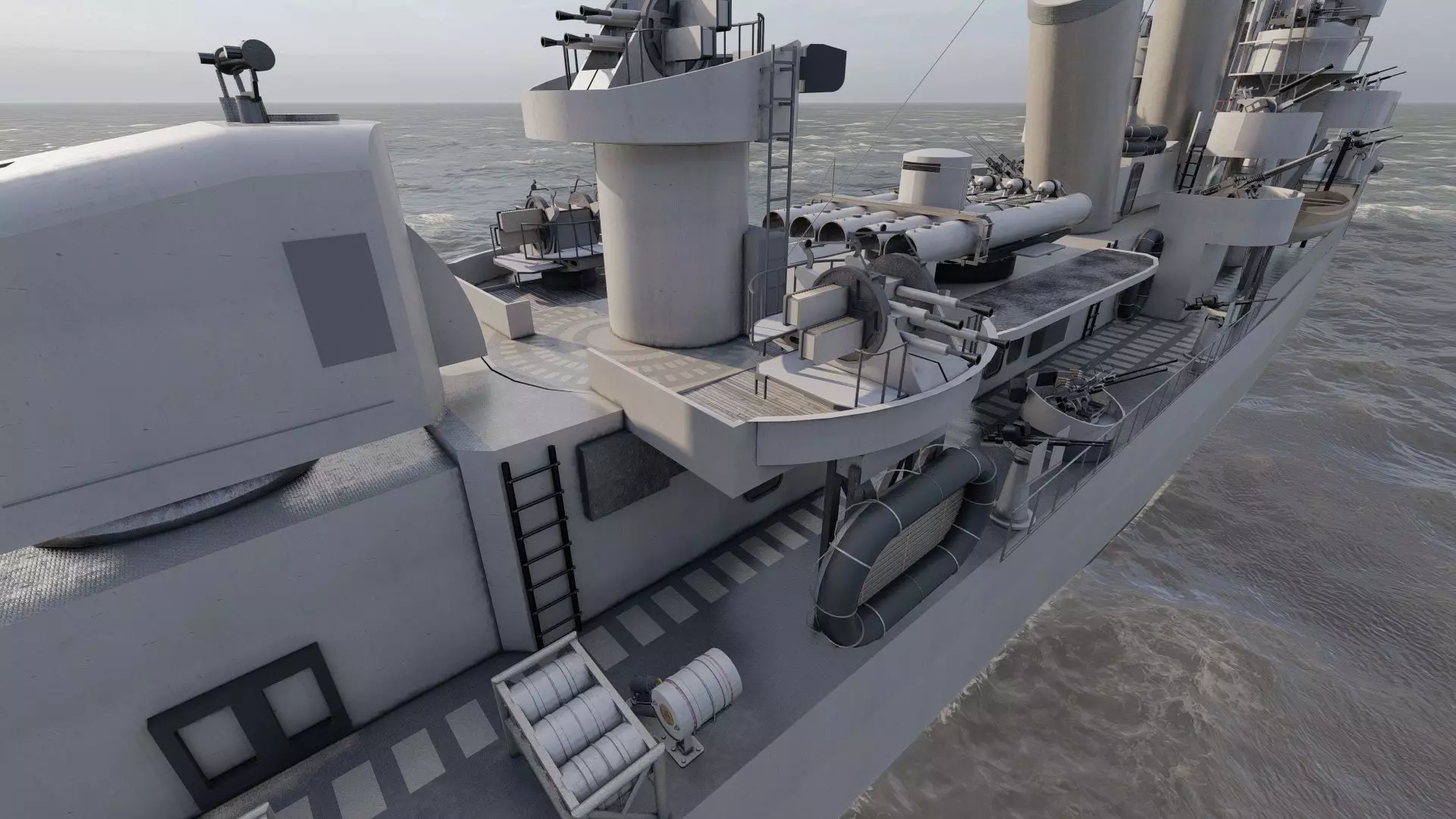 WW2 US NAVY ESCORT DESTROYER SS PHLADELFIA 3D model_19