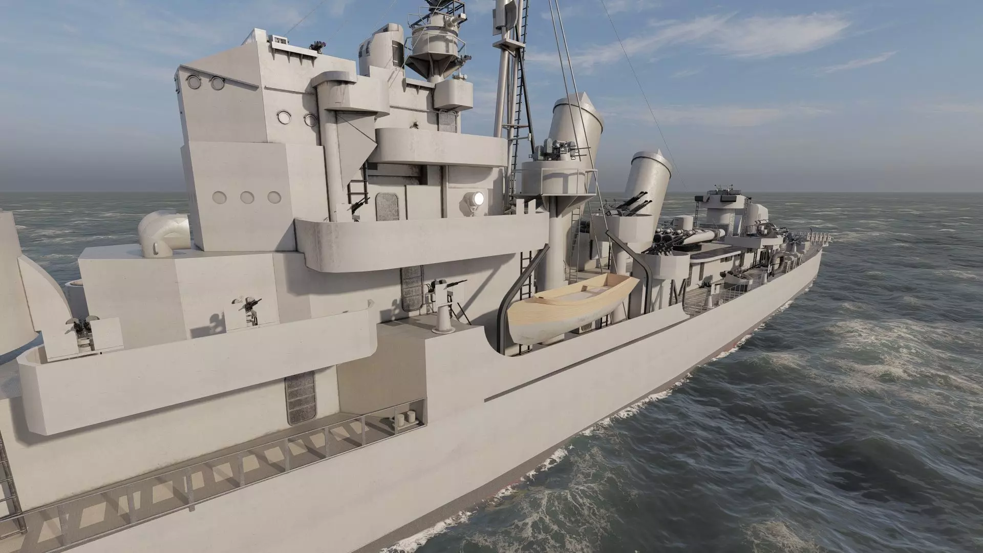 WW2 US NAVY ESCORT DESTROYER SS PHLADELFIA 3D model_10