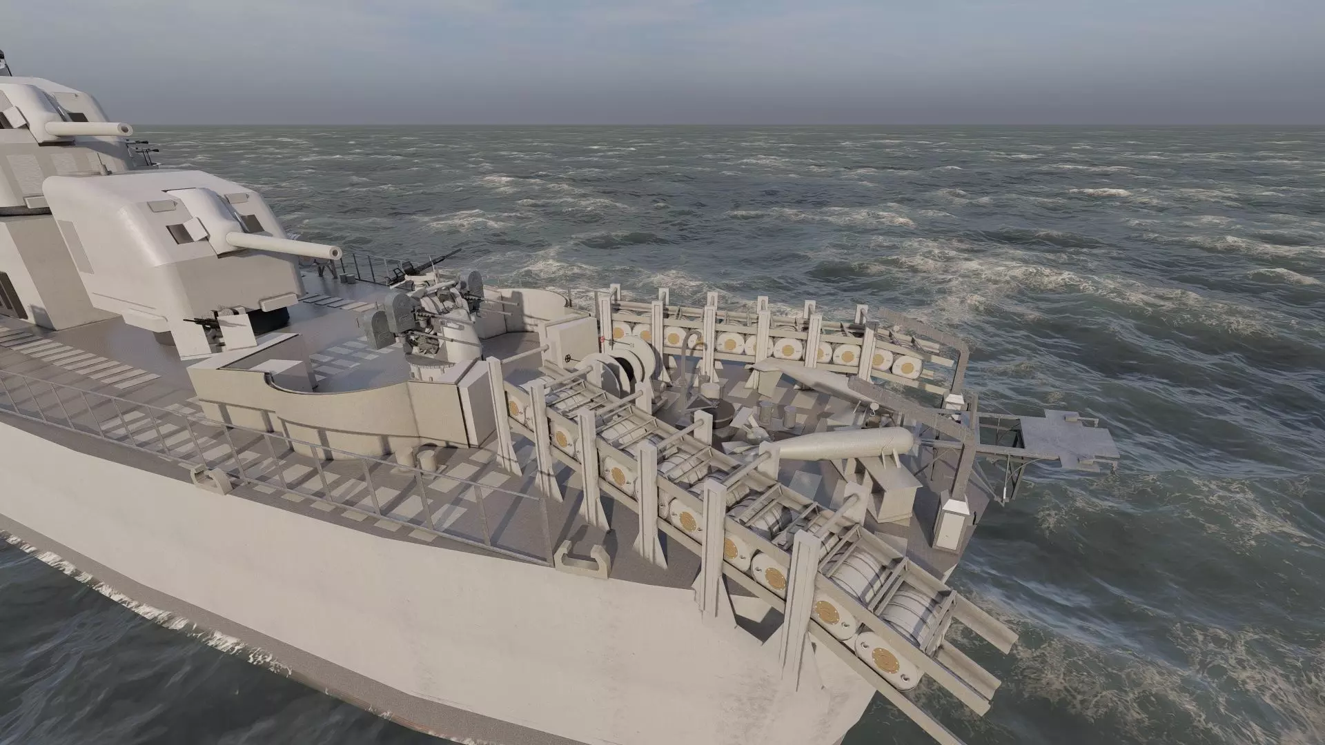 WW2 US NAVY ESCORT DESTROYER SS PHLADELFIA 3D model_15