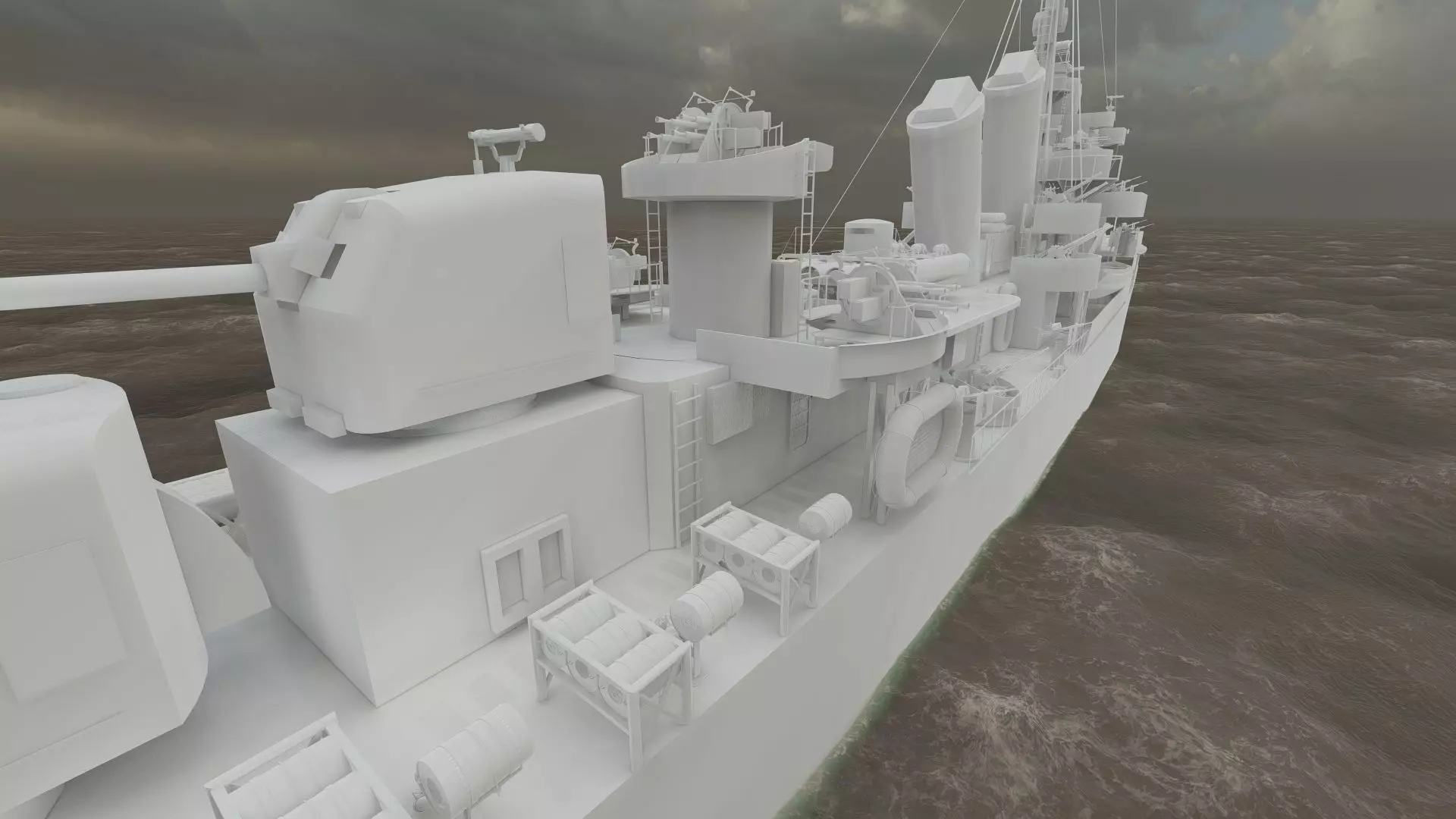 WW2 US NAVY ESCORT DESTROYER SS PHLADELFIA 3D model_42