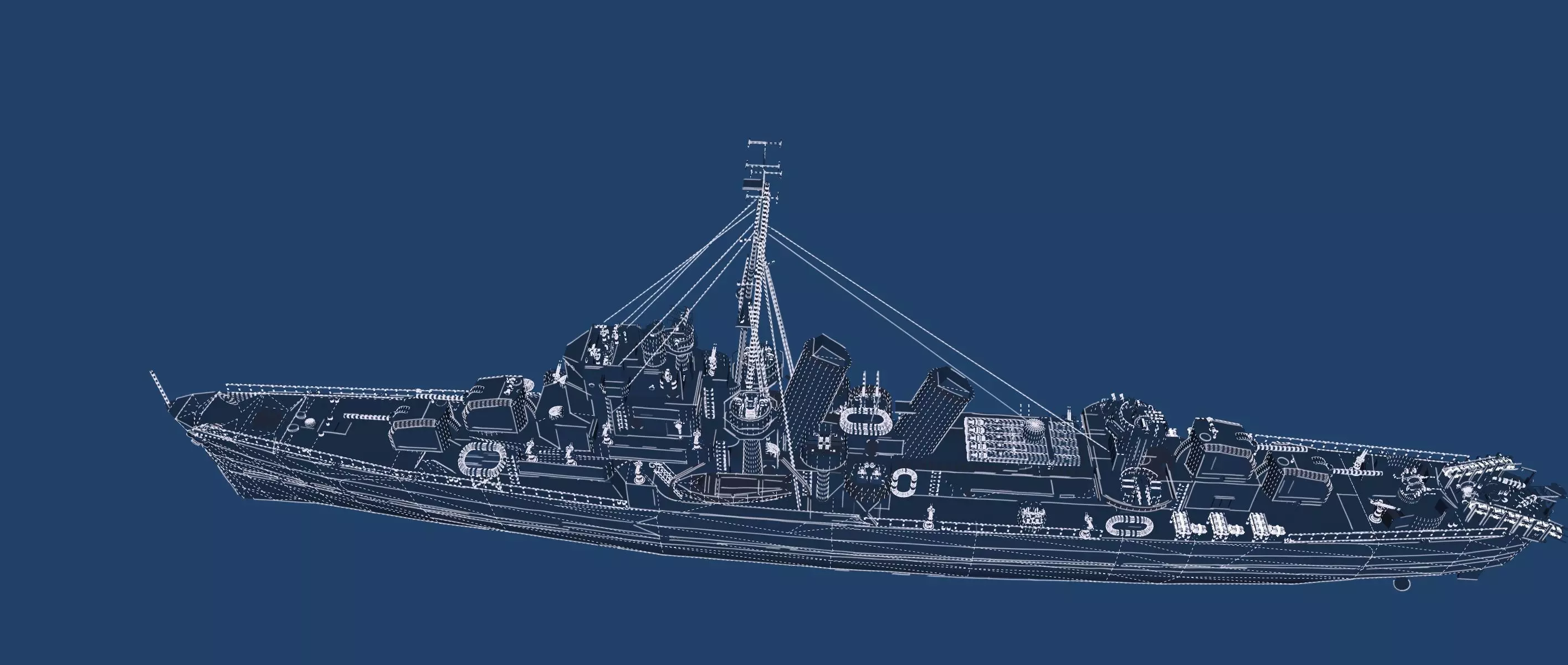 WW2 US NAVY ESCORT DESTROYER SS PHLADELFIA 3D model_50