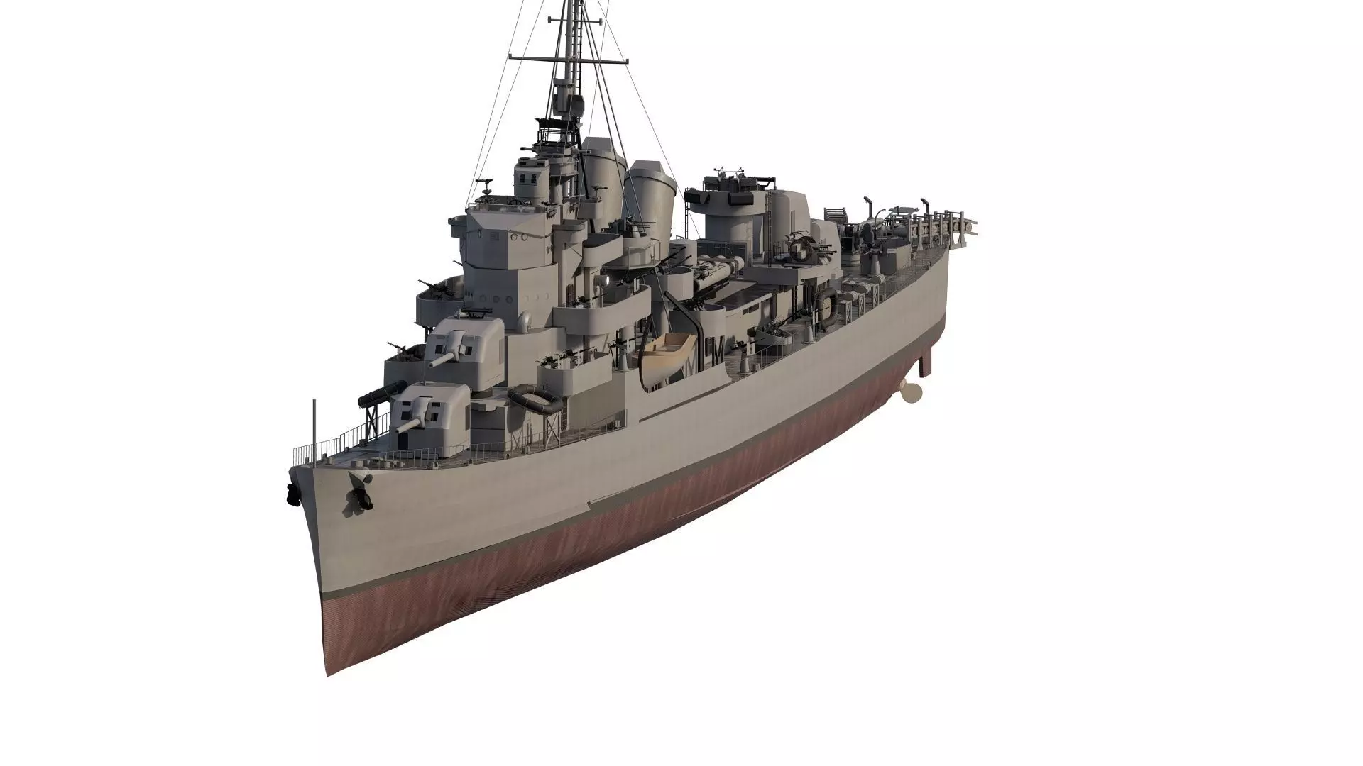 WW2 US NAVY ESCORT DESTROYER SS PHLADELFIA 3D model_1