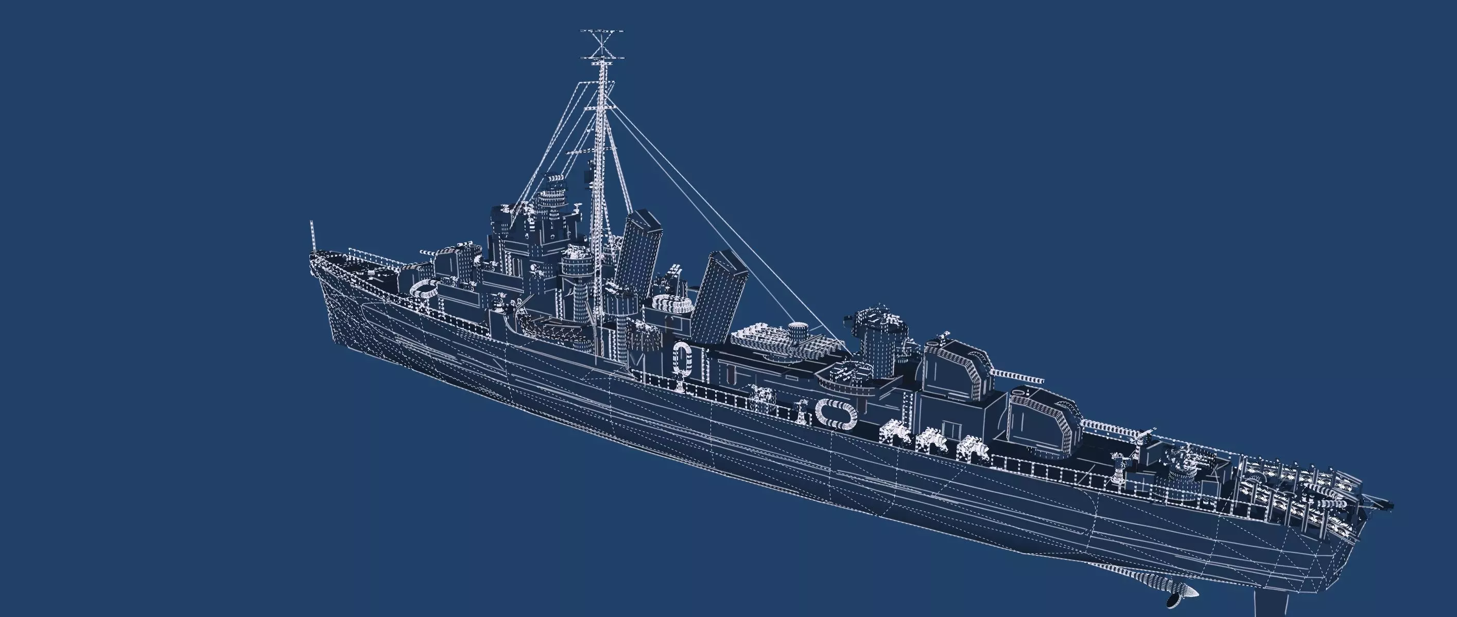 WW2 US NAVY ESCORT DESTROYER SS PHLADELFIA 3D model_49