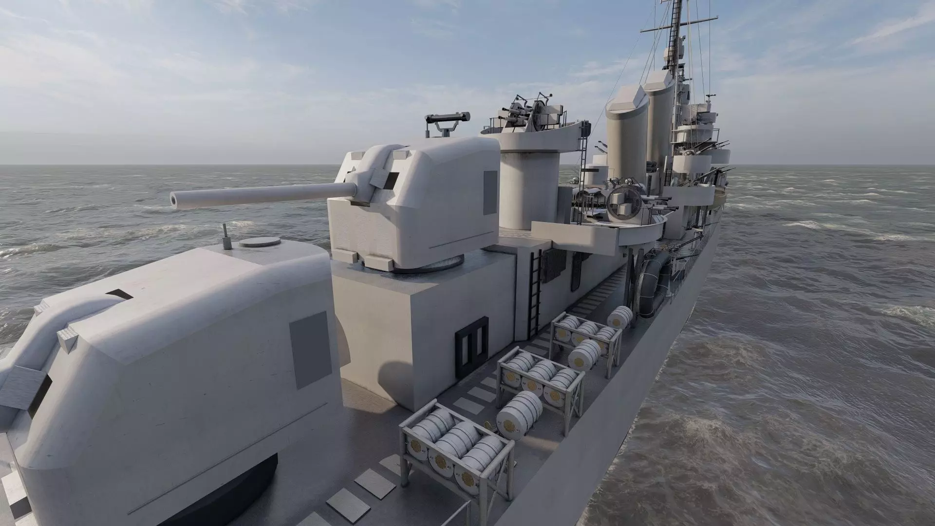 WW2 US NAVY ESCORT DESTROYER SS PHLADELFIA 3D model_18