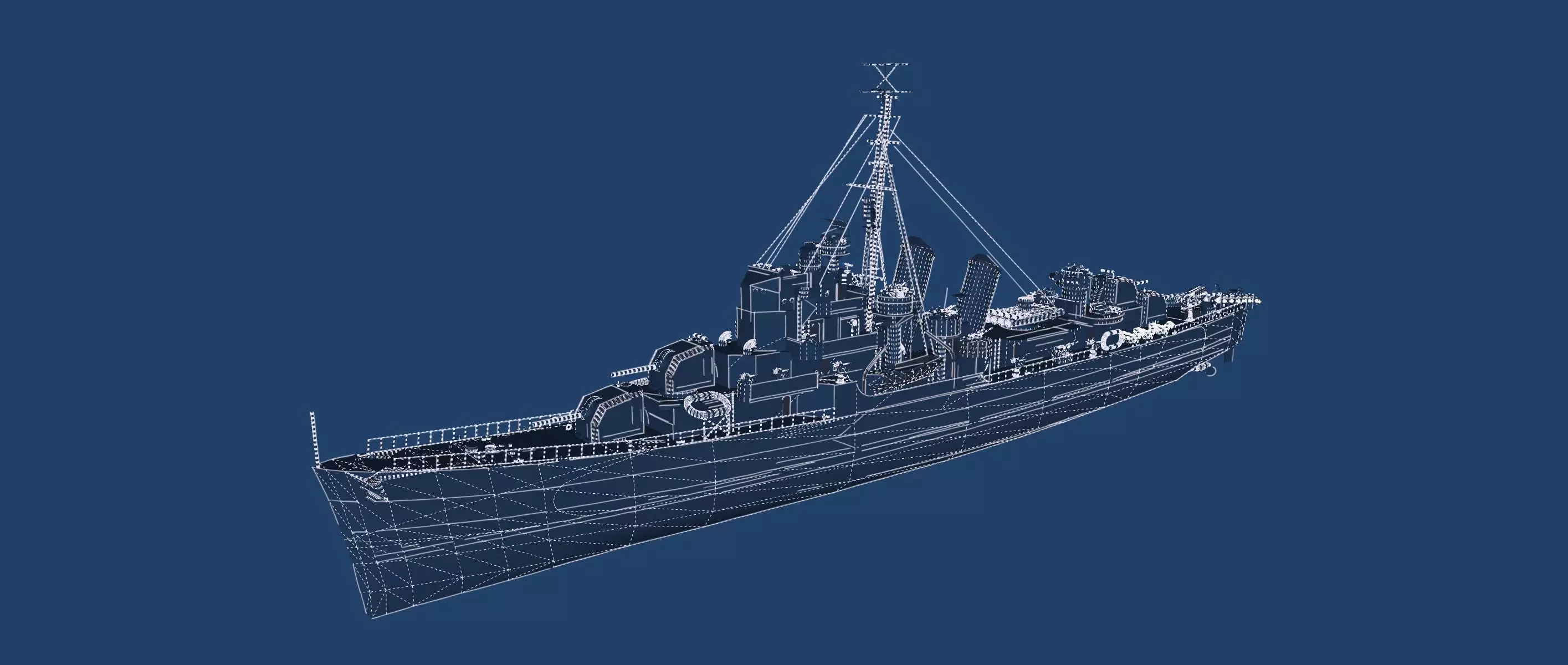 WW2 US NAVY ESCORT DESTROYER SS PHLADELFIA 3D model_48