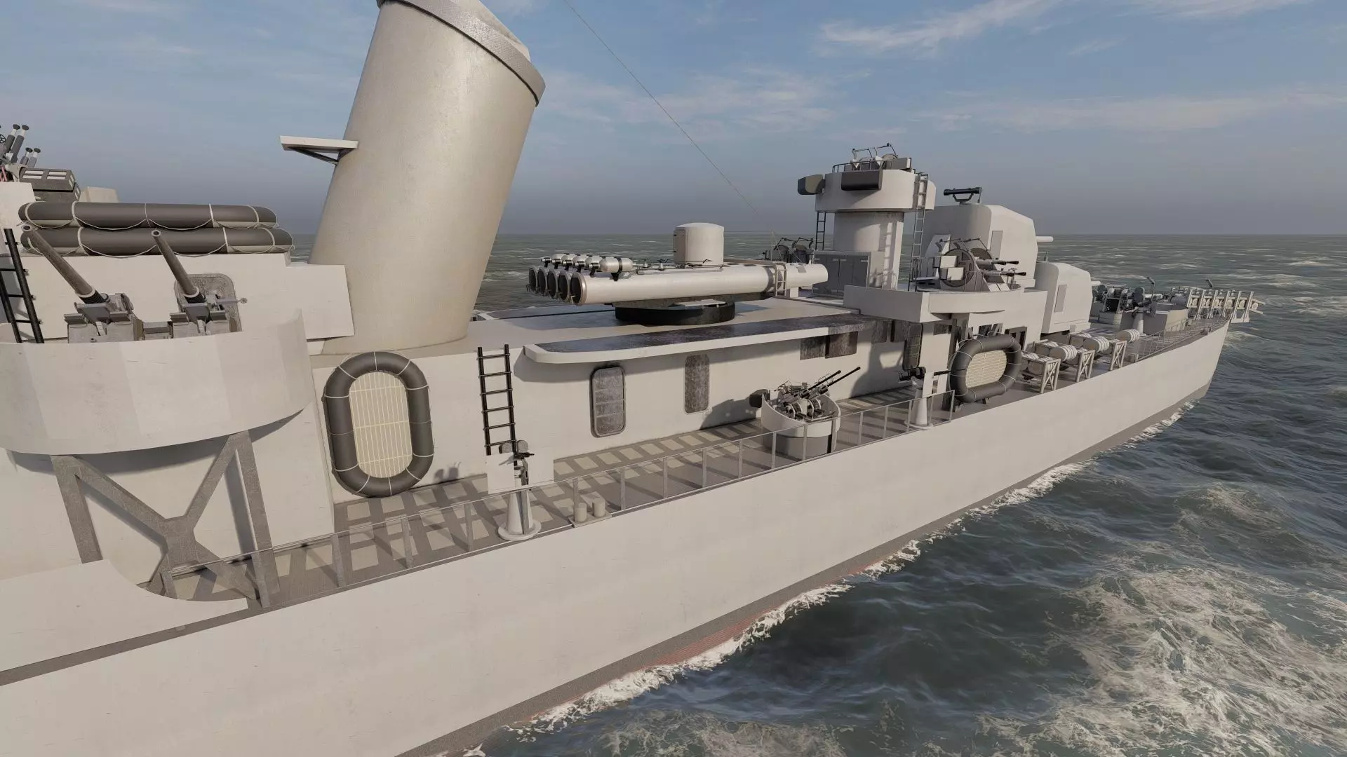 WW2 US NAVY ESCORT DESTROYER SS PHLADELFIA 3D model_12