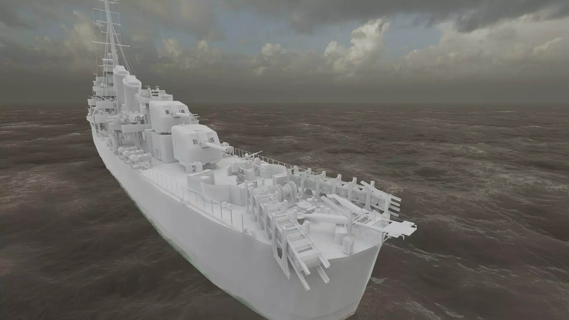 WW2 US NAVY ESCORT DESTROYER SS PHLADELFIA 3D model_40