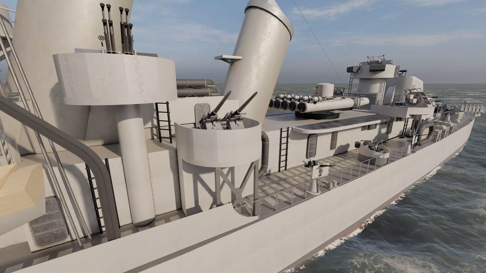 WW2 US NAVY ESCORT DESTROYER SS PHLADELFIA 3D model_33