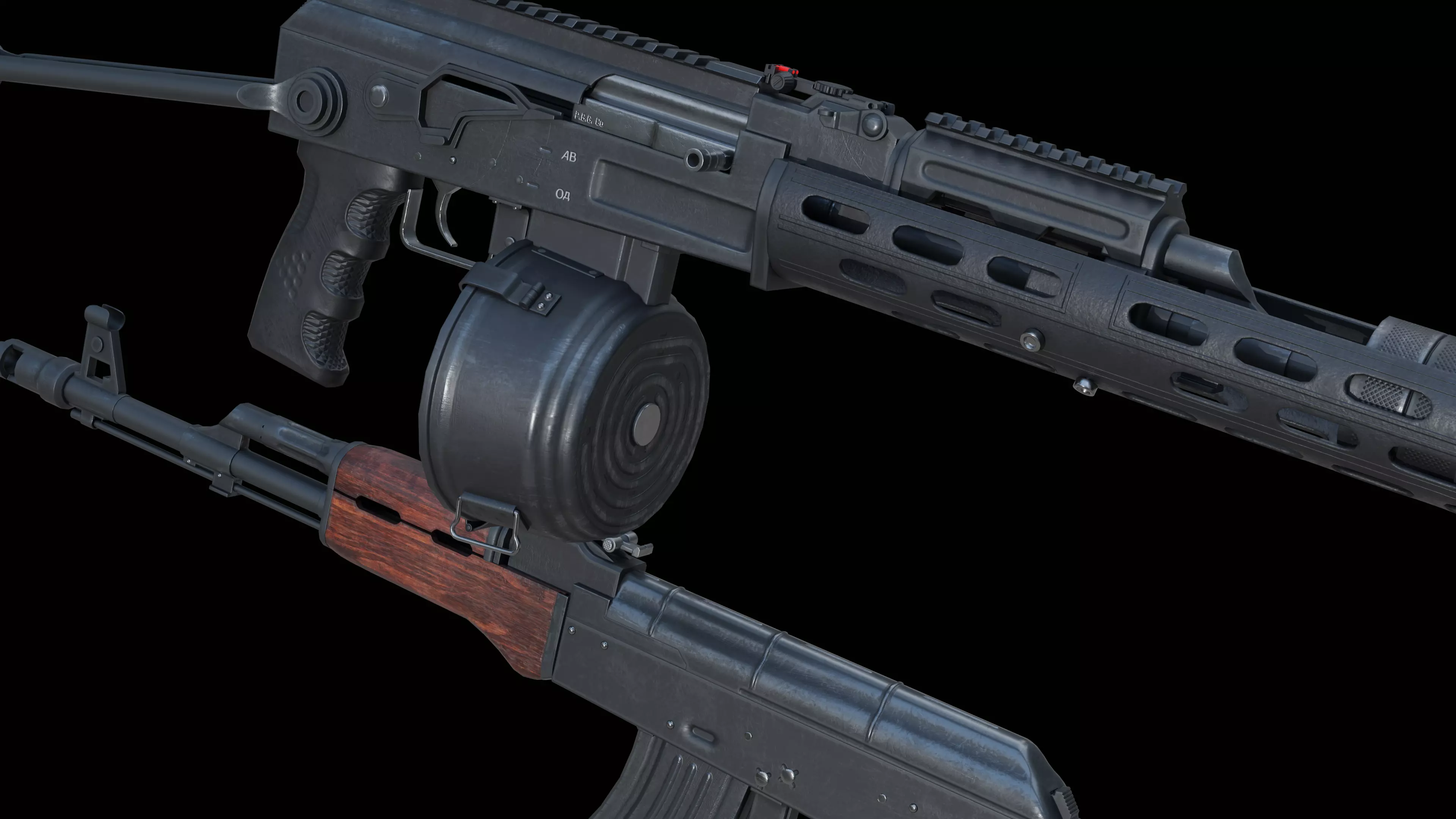 Modular AK-47 Low-poly 3D model_3
