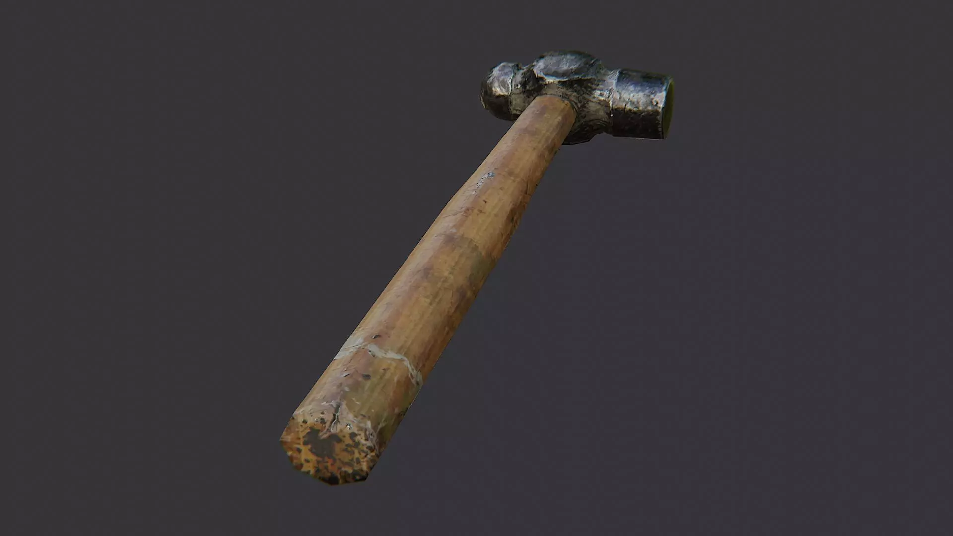 Wooden Handle Hammer With Steel Head Low-poly 3D model_3