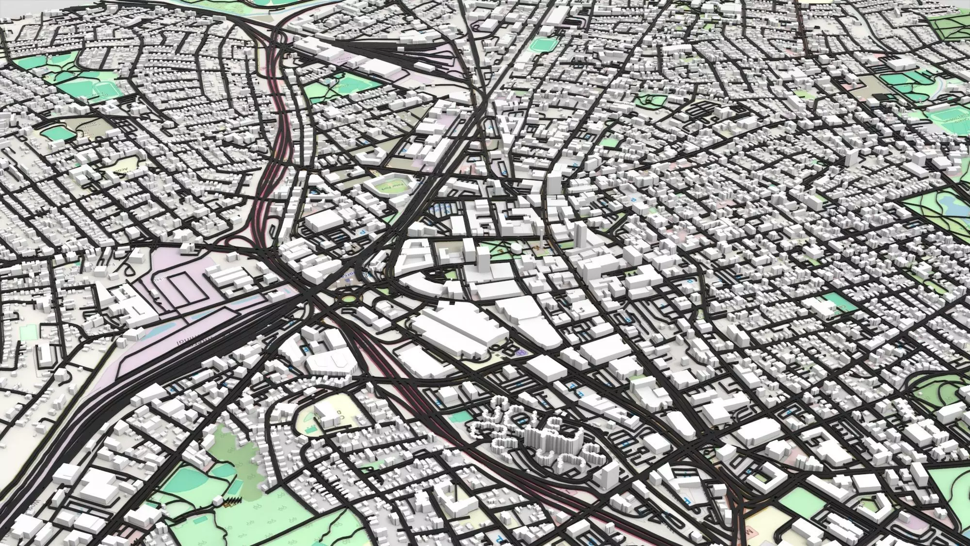 Cityscape Worcester England 3D model_3
