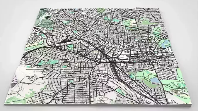 Cityscape Worcester England 3D model Cityscape Worcester England 3D model