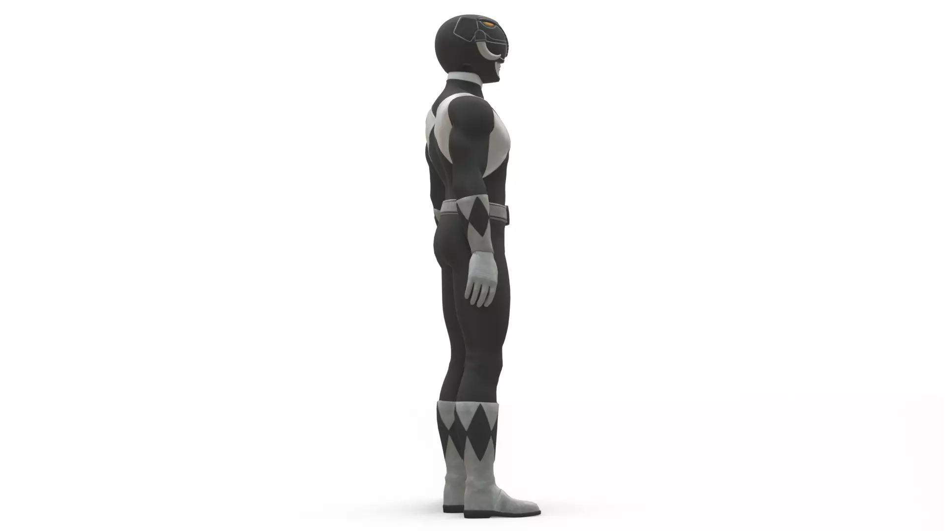 Black Ranger 3D Model Power Rangers Mighty Morphin Rigged Low-poly 3D model_9