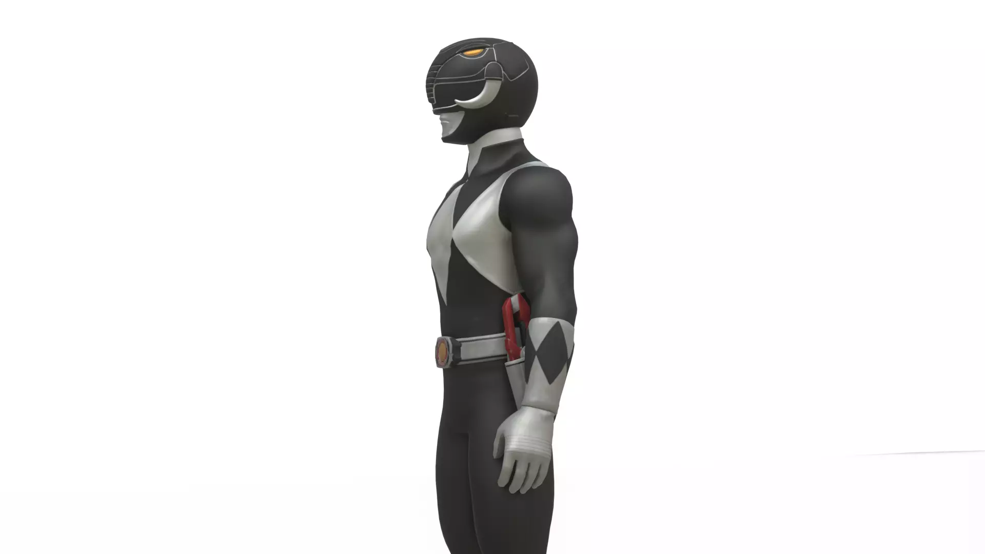 Black Ranger 3D Model Power Rangers Mighty Morphin Rigged Low-poly 3D model_11