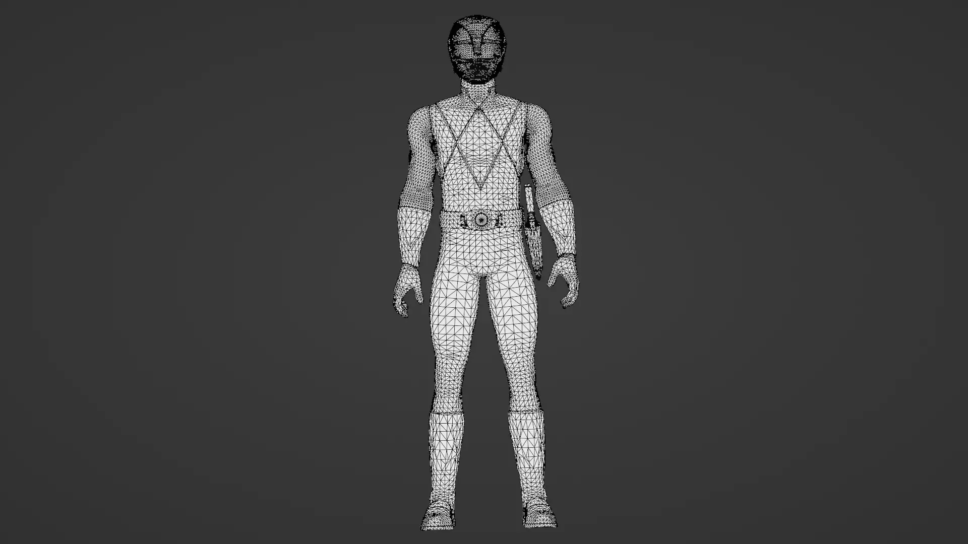 Black Ranger 3D Model Power Rangers Mighty Morphin Rigged Low-poly 3D model_28