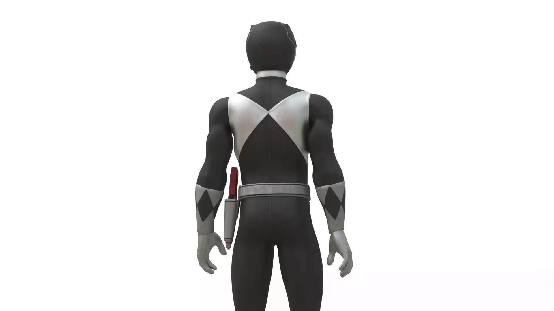 Black Ranger 3D Model Power Rangers Mighty Morphin Rigged Low-poly 3D model_3