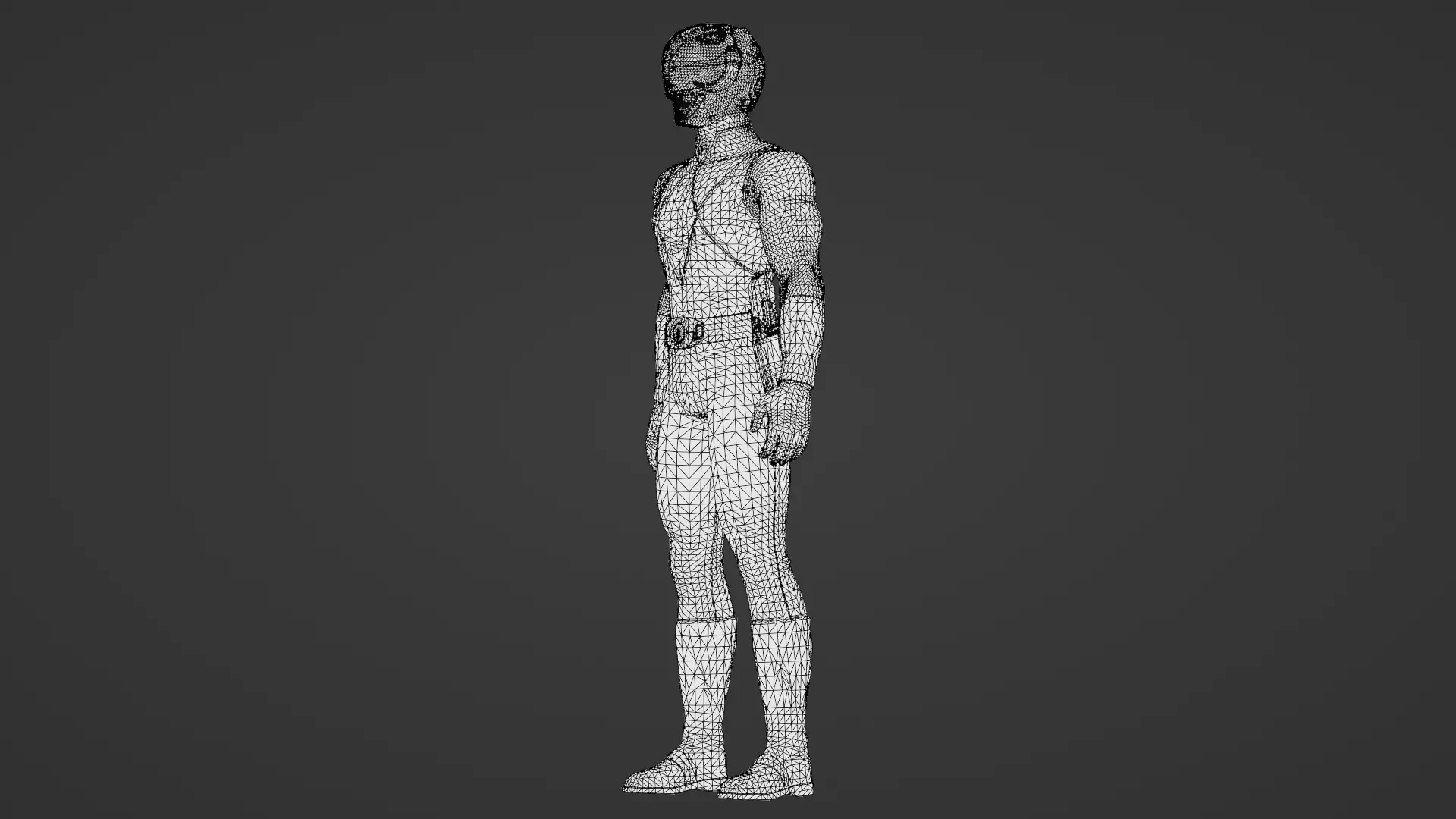 Black Ranger 3D Model Power Rangers Mighty Morphin Rigged Low-poly 3D model_29