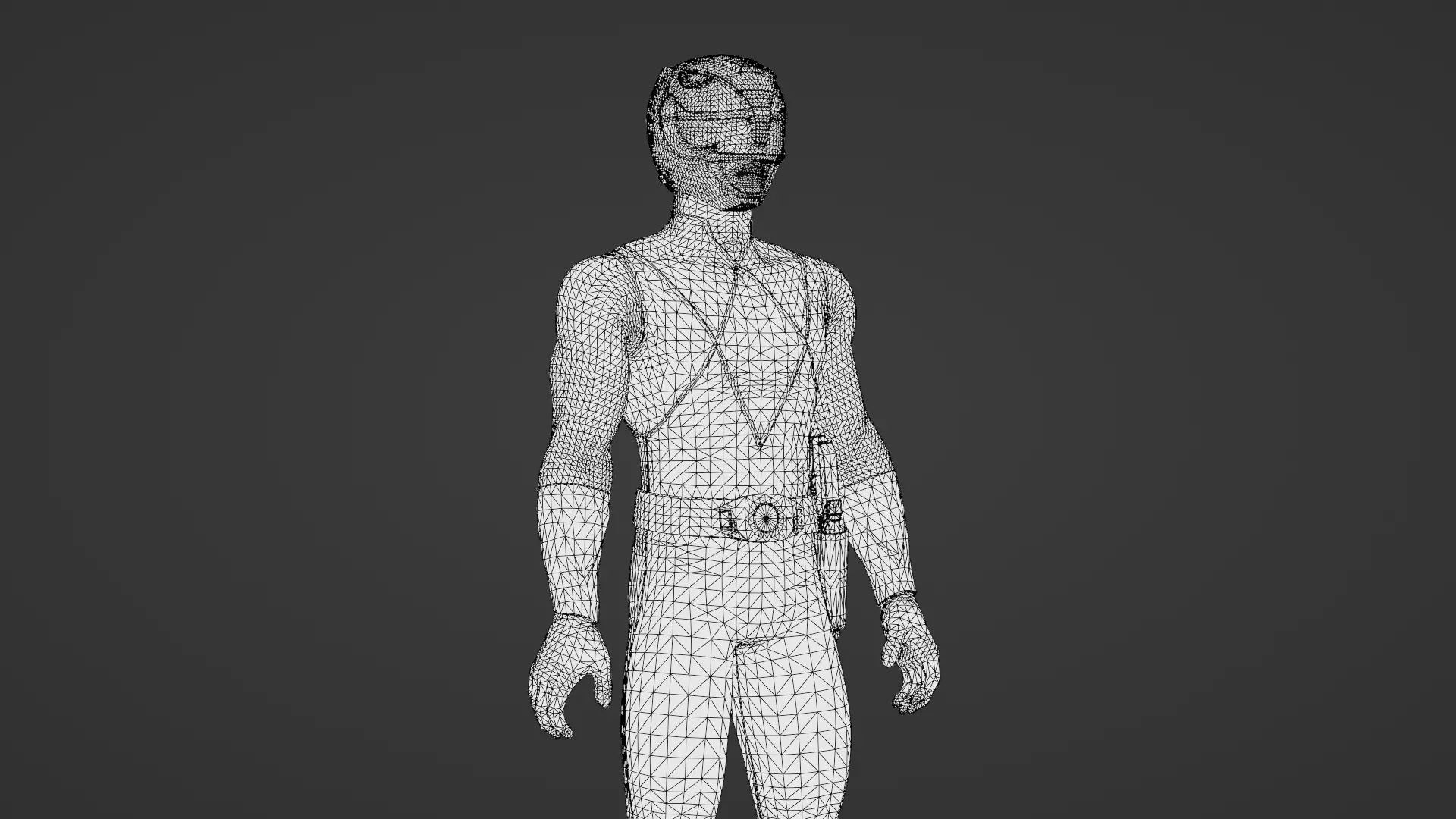 Black Ranger 3D Model Power Rangers Mighty Morphin Rigged Low-poly 3D model_34