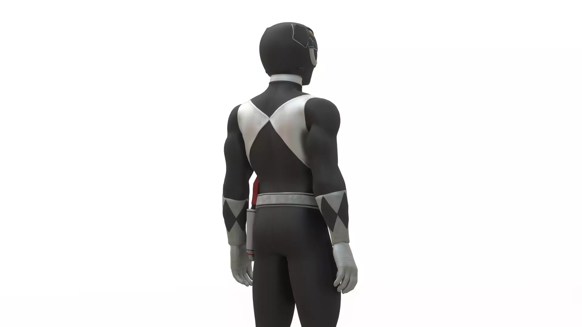 Black Ranger 3D Model Power Rangers Mighty Morphin Rigged Low-poly 3D model_4