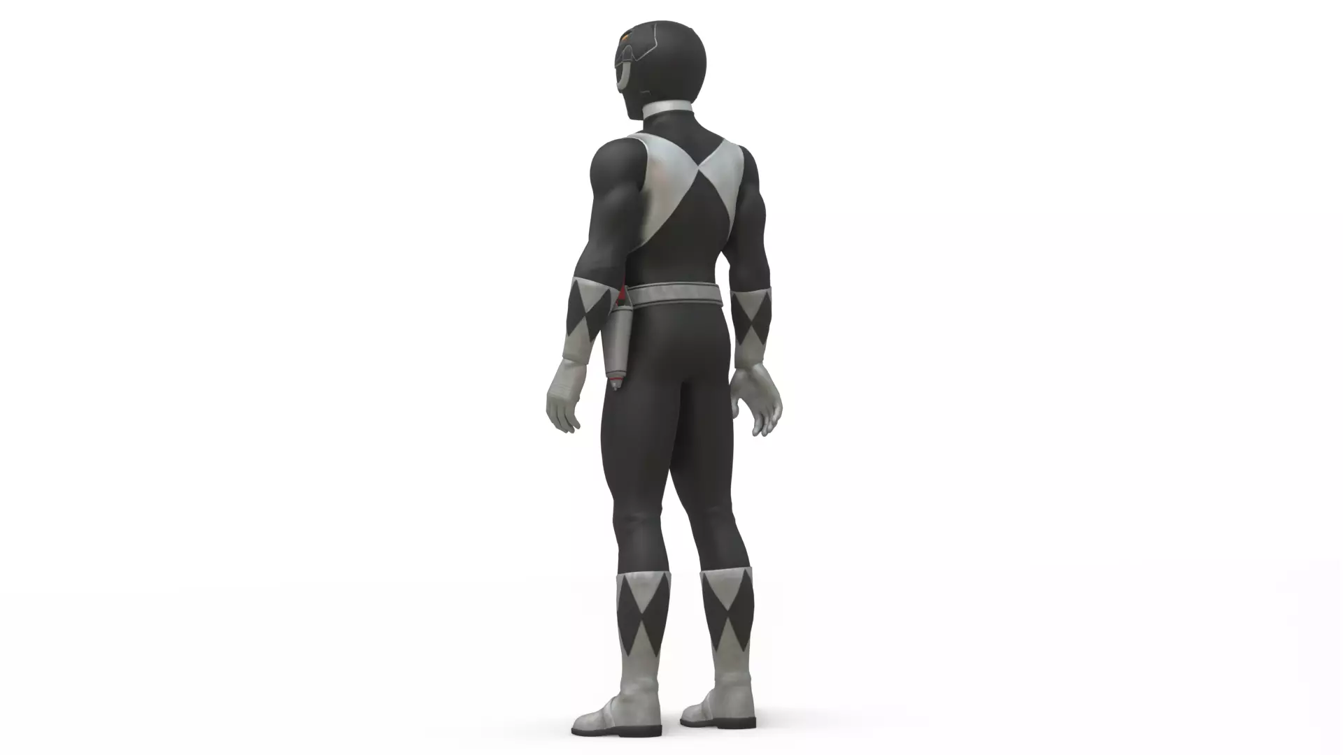 Black Ranger 3D Model Power Rangers Mighty Morphin Rigged Low-poly 3D model_7
