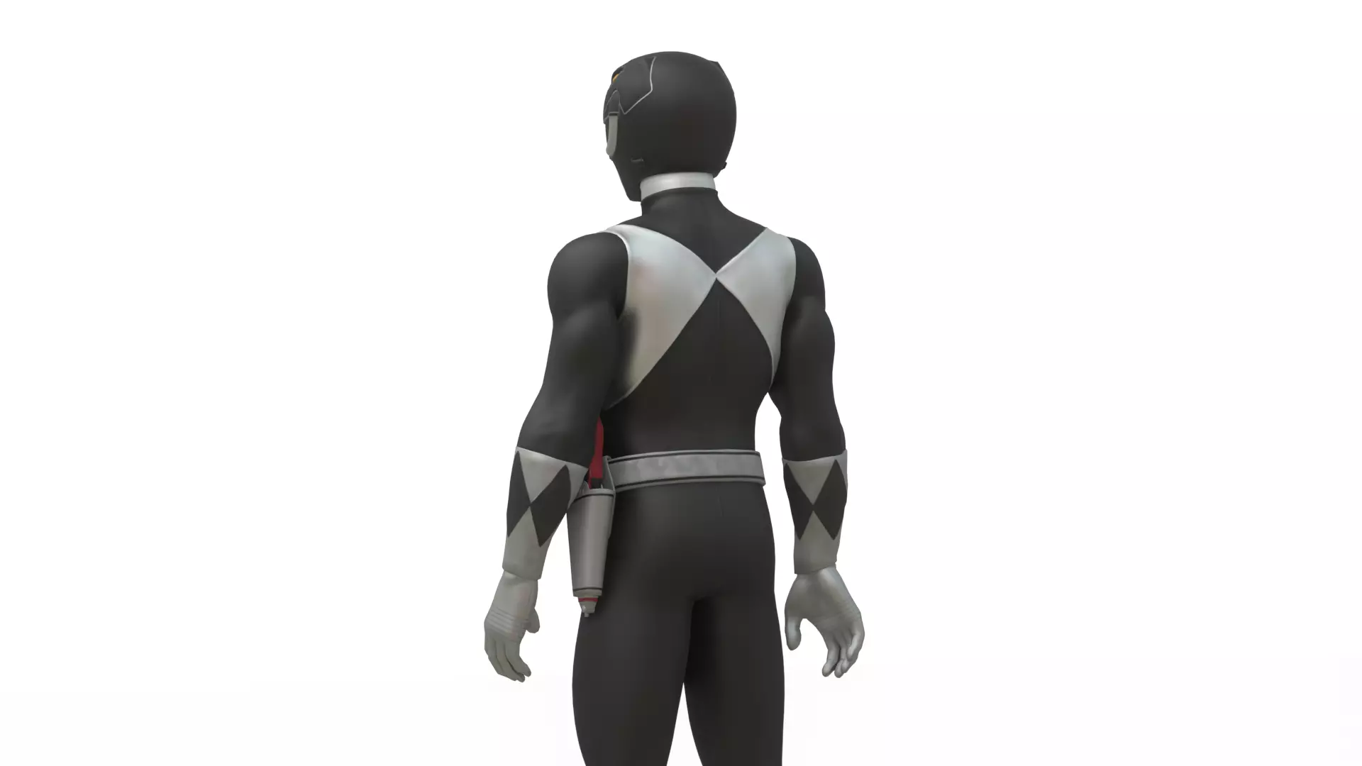 Black Ranger 3D Model Power Rangers Mighty Morphin Rigged Low-poly 3D model_2