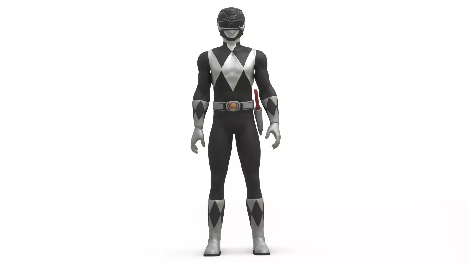 Black Ranger 3D Model Power Rangers Mighty Morphin Rigged Low-poly 3D model_5