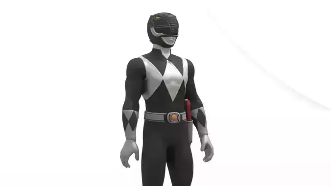 Black Ranger 3D Model Power Rangers Mighty Morphin Rigged