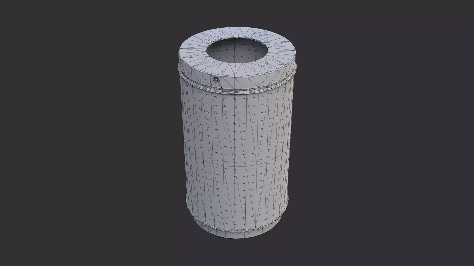 Perforated Metal Trash Bin Airport Low-poly 3D model_7