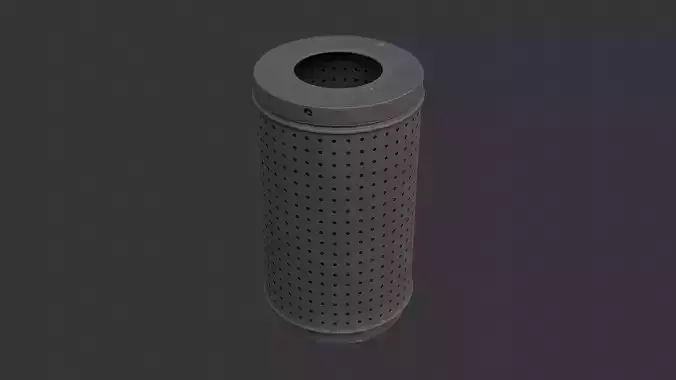 Perforated Metal Trash Bin Airport