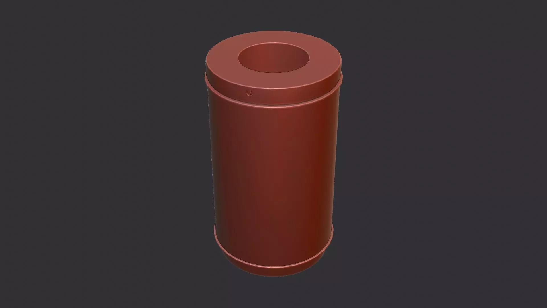 Perforated Metal Trash Bin Airport Low-poly 3D model_6