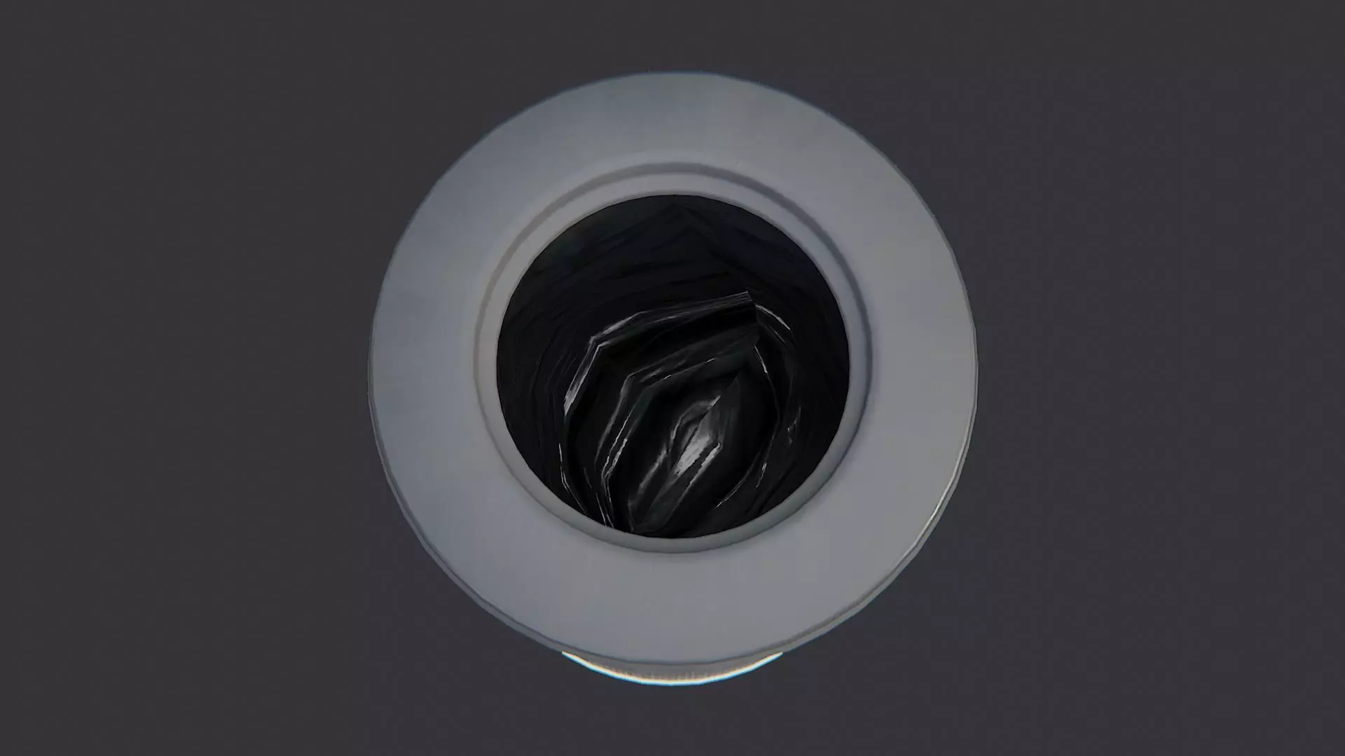 Metal Trash Bin Low-poly 3D model_4