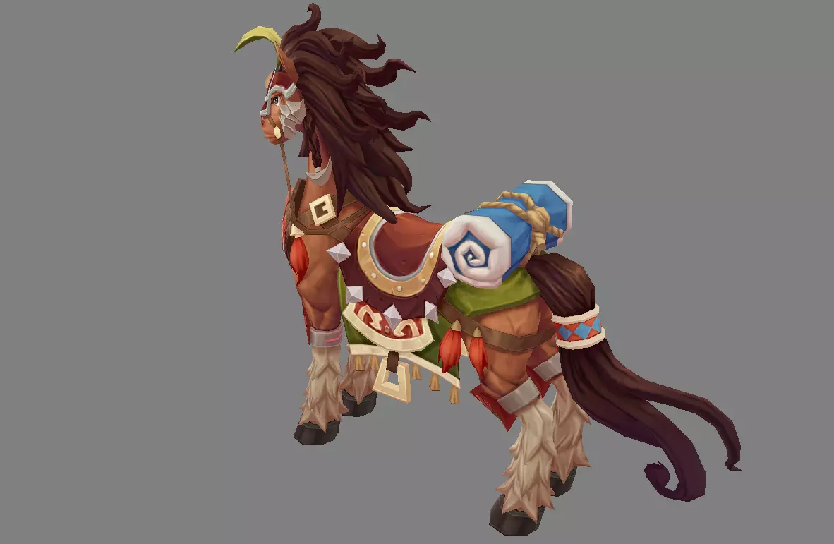 Mount - Horse Type 69 Low-poly 3D model_3