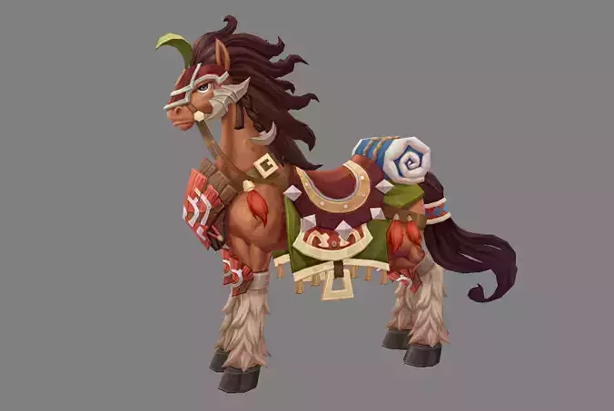 Mount - Horse Type 69 Low-poly 3D model Mount - Horse Type 69 Low-poly 3D model