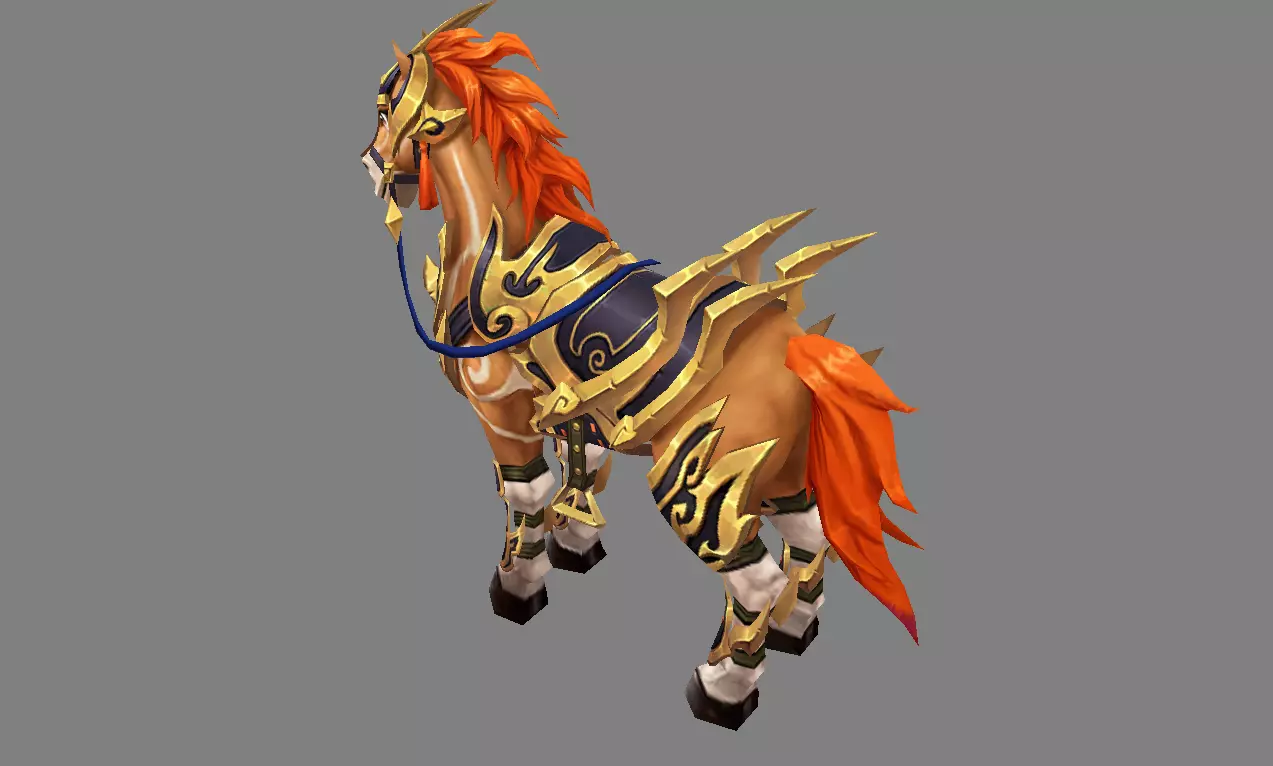 Mount - Horse Type 66 Low-poly 3D model_3