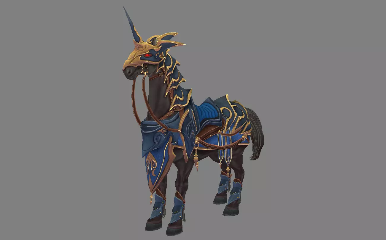 Mount - Horse Type 65 Low-poly 3D model_0