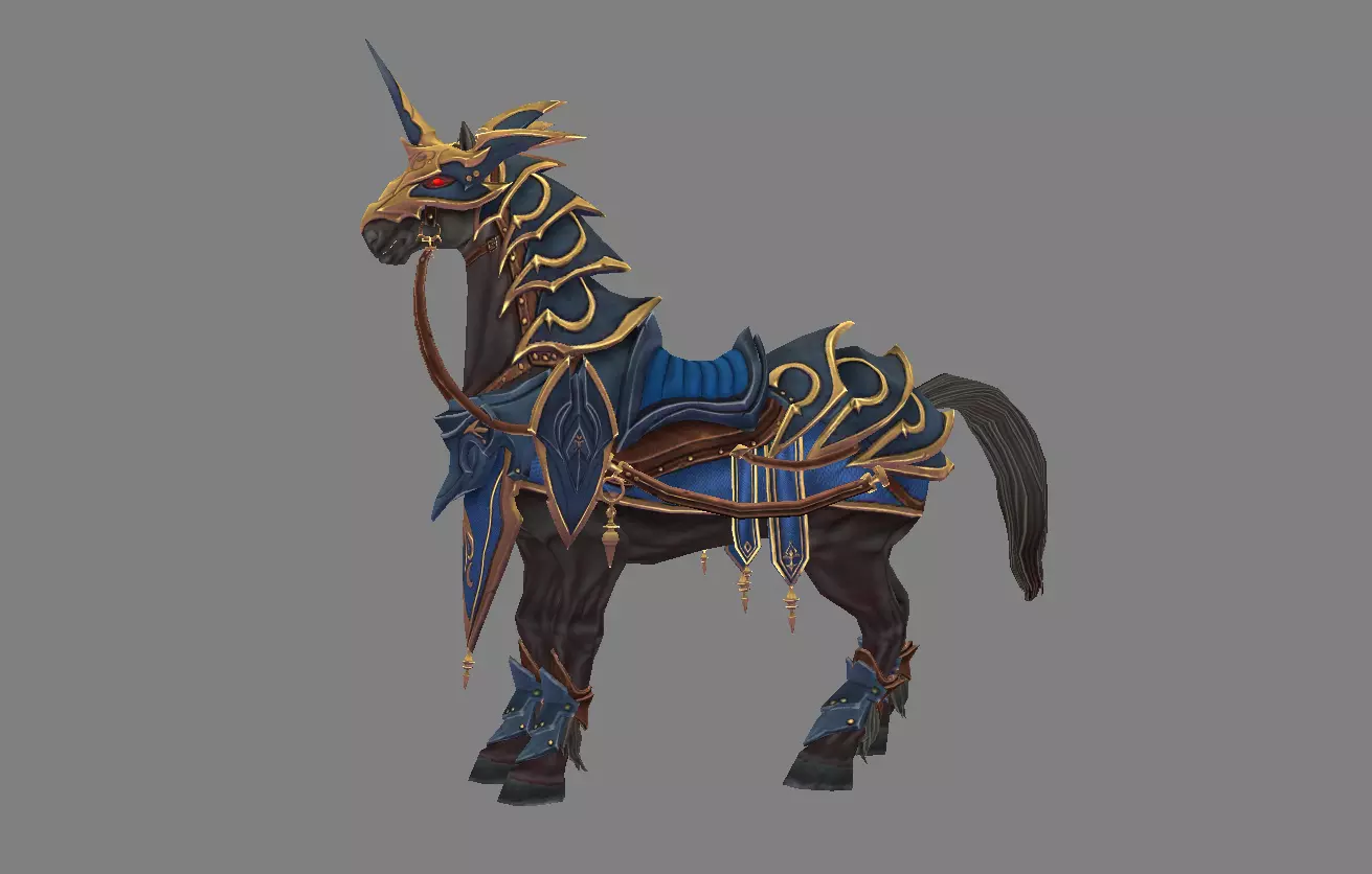 Mount - Horse Type 65 Low-poly 3D model_2