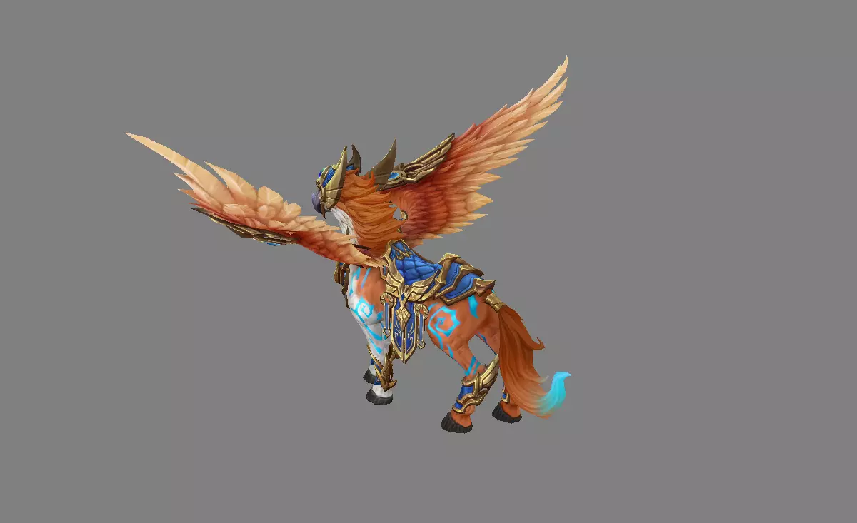 Mount - Horse Type 64 Low-poly 3D model_3